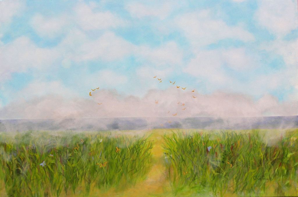Meadow VII, Sea Meadow, acrylic on canvas, 24 x 36”